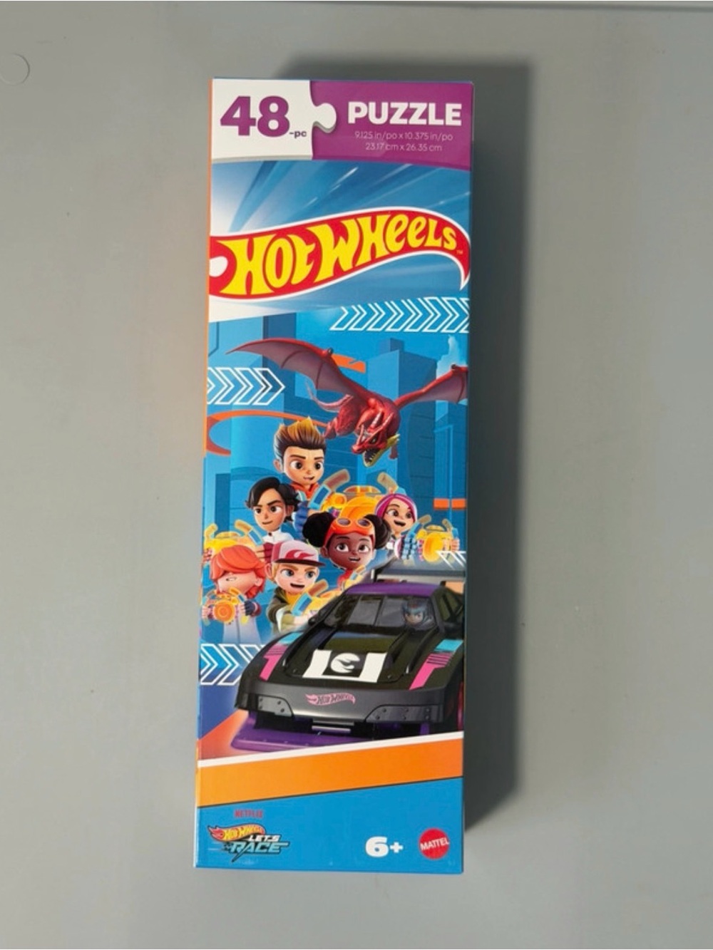 Hot Wheels 48-Piece Kids Puzzle - Blue and Black Race Car.Treasure Hunt Logo 🔥